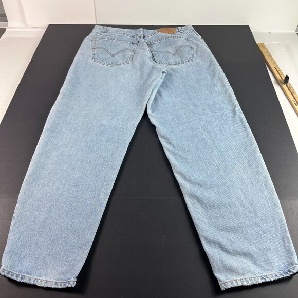 Y2K Levi's Jeans Mens 35x31* 560 Loose Tapered Blue Faded Cotton Denim Tag 36x32 - Picture 9 of 16
